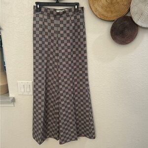 Lena Gabrielle Sz 2 Plaid‎ High Waisted Flare Checkers Pants